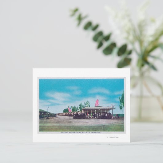 観光客モーターコートの外観 ポストカード (スタンド正面)