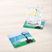 観光客双眼 スクエアペーパーコースター (インサイチュ)