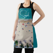 観光客日光浴フォト海モノグラム名 エプロン (インサイチュ)