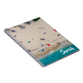 観光客日光浴フォト海モノグラム名 ノートブック (右側)