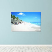 観光客歩くオンカンクンビーチ キャンバスプリント (インサイチュ (ウッドフロア))