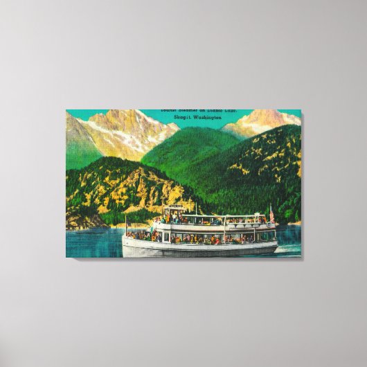 観光客汽船アブディアブロ湖,スカギット キャンバスプリント (正面)