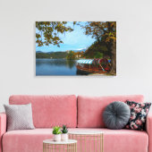 観光客船で秋にブリュー湖 キャンバスプリント (インサイチュ (リビング))