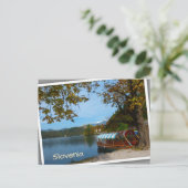 観光客船で秋にブリュー湖 ポストカード (スタンド正面)