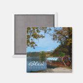 観光客船で秋にブリュー湖 マグネット (正面/裏面)