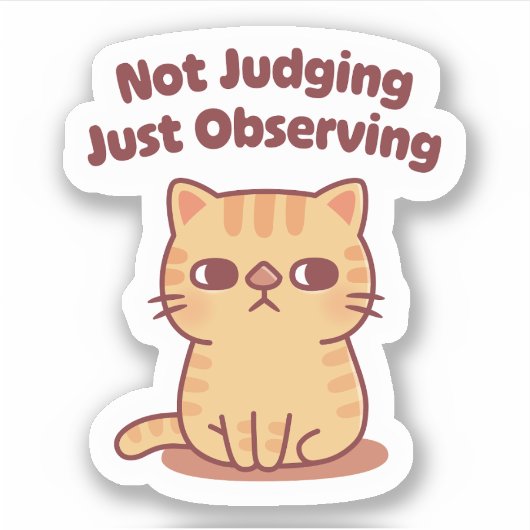 観察しただけでは判断できない、かわいい猫の視線 シール (正面)