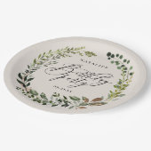 観素朴葉リース誕生会 ペーパープレート (アングル)