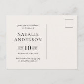 観素朴葉杖のアントラー秋の誕生パーティー  案内ポストカード (裏面)