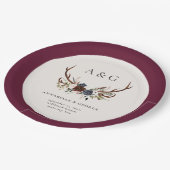 観葉フローラ素朴と鹿の結婚式のデコー ペーパープレート (アングル)