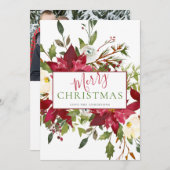 観葉メリークリスマスタイポグラフィ写真 シーズンカード (正面/裏面)
