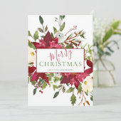 観葉メリークリスマスタイポグラフィ写真 シーズンカード (スタンド正面)