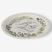 観葉リース素朴ベビーシャワーパーティー ペーパープレート (アングル)