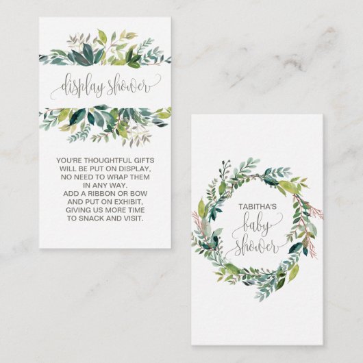 観葉式ディスプレイシャワー エンクロージャーカード (正面/裏面)