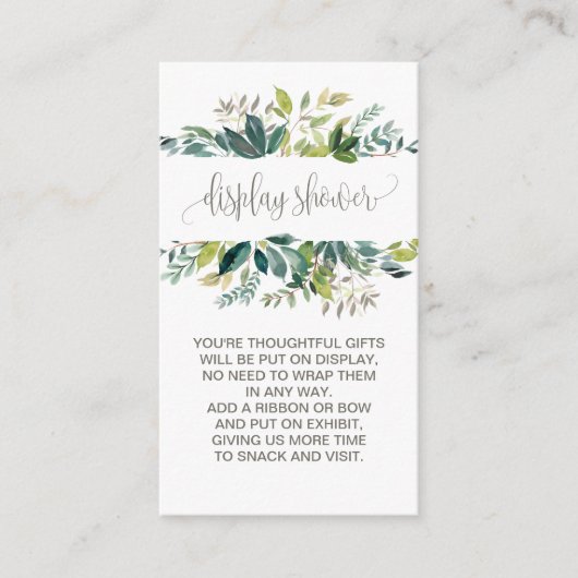 観葉式ディスプレイシャワー エンクロージャーカード (正面)