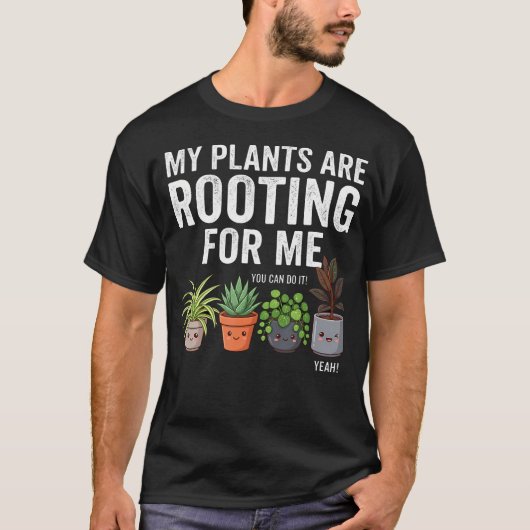 観葉植物が根付いてる My Houseplant Tシャツ (正面)