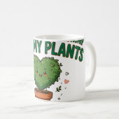 観葉植物と真剣な恋愛中 Tee コーヒーマグカップ (正面右)