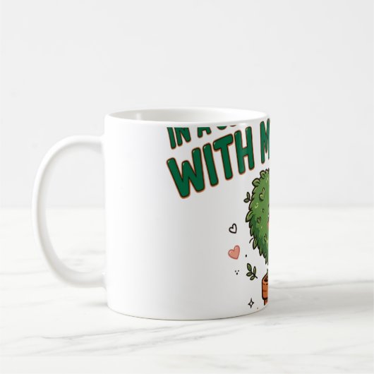 観葉植物と真剣な恋愛中 Tee コーヒーマグカップ (左)