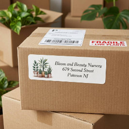 観葉植物のスモールビジネス住所返信ラベル ラベル