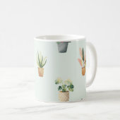 観葉植物のボタニカル柄デザイン コーヒーマグカップ (正面右)
