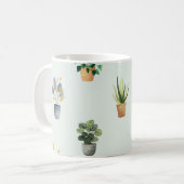 観葉植物のボタニカル柄デザイン コーヒーマグカップ (正面左)