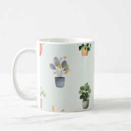 観葉植物のボタニカル柄デザイン コーヒーマグカップ
