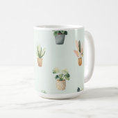 観葉植物のボタニカル柄デザイン コーヒーマグカップ (正面右)