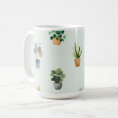 観葉植物のボタニカル柄デザイン コーヒーマグカップ (正面左)
