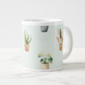 観葉植物のボタニカル柄デザイン ジャンボコーヒーマグカップ (正面右)