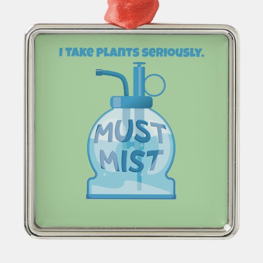 観葉植物のミスト散布 メタルオーナメント (正面)