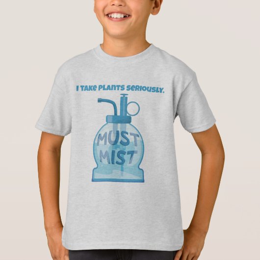 観葉植物のミスト散布 Tシャツ (正面)