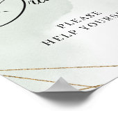 観葉植物のユーカリ ゴールドフレーム ボヘミアンレトロ ドリンクサイン ポスター (角)