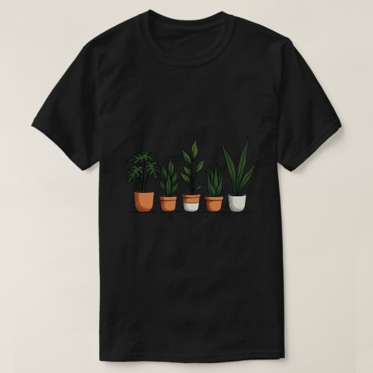 観葉植物の列 Tシャツ (デザイン正面)