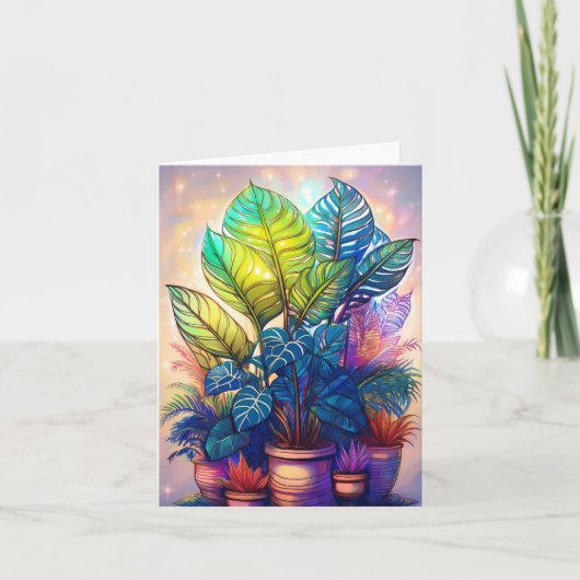 観葉植物の家族 カード (正面)