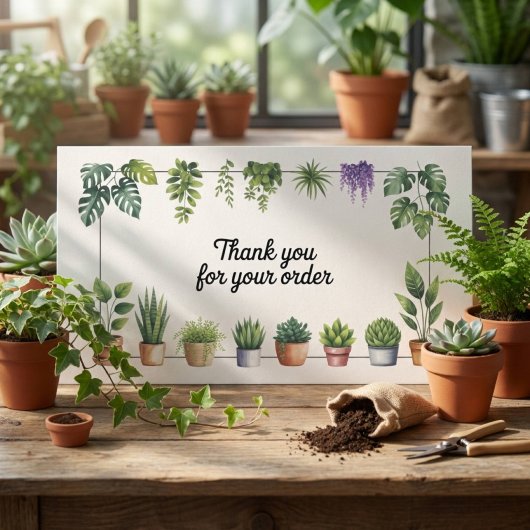 観葉植物の小さなビジネス ありがとうございます 名刺