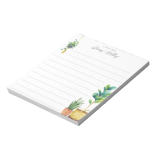 観葉植物の恋人が並パーソナライズされたんだ ノートパッド (回転)