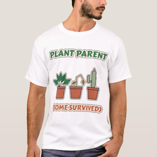 観葉植物の親になって一部生き残った Tシャツ (正面)