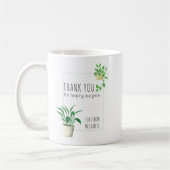 観葉植物を育ててくれてありがとう 先生 コーヒーマグカップ (左)