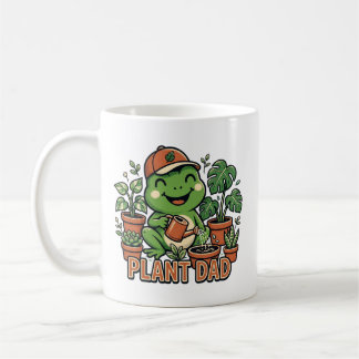 観葉植物を育てるカエル ファーザー プラント コーヒーマグカップ