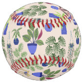 観葉植物サボテン多肉性赤面ピンクパターン ソフトボール (裏面)