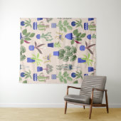 観葉植物サボテン多肉模様 タペストリー (インサイチュ(横))