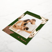 観葉植物園家族の写真感謝祭 箔シーズンカード (回転した状態)