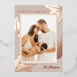 観葉植物園家族の写真感謝祭 箔シーズンカード