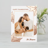 観葉植物園家族の写真感謝祭 箔シーズンカード (立ち正面)