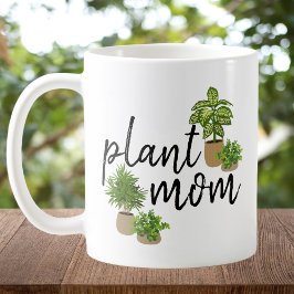 観葉植物好きなプラントマムのためのボタニカルスクリプトデザイン コーヒーマグカップ