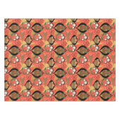 観葉植物 |オレンジ、ブラック、金ゴールド |世紀中頃 テーブルクロス (正面(横))