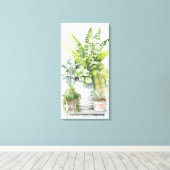 観葉植物 キャンバスプリント (インサイチュ (ウッドフロア))