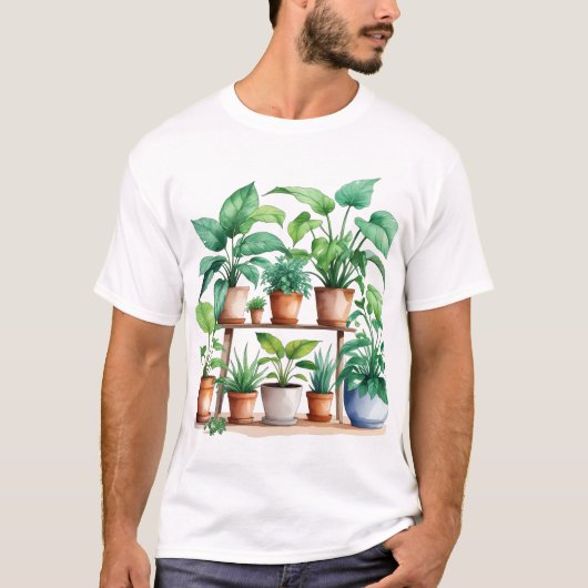 観葉植物 – 緑豊かな屋内植物 Tシャツ (正面)