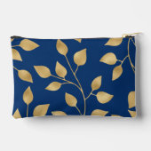 観葉用デザインフェイク金ゴールド葉パターン アクセサリーポーチ (裏面)