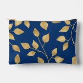 観葉用デザインフェイク金ゴールド葉パターン アクセサリーポーチ (正面)