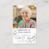 観葉葬記念祈りの言葉写真カード 名刺 (正面)